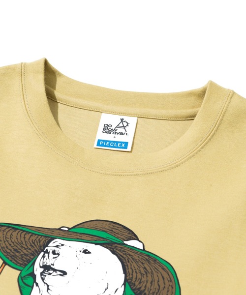 go slow caravan（ゴースローキャラバン）の「PIECLEX モックロディ ファーマークマ ロングスリーブ（Tシャツ/カットソー・メンズ・ナチュラル/ネイビー/マスタード・LARGE/MEDIUM/X-LARGE）」の5枚目の写真
