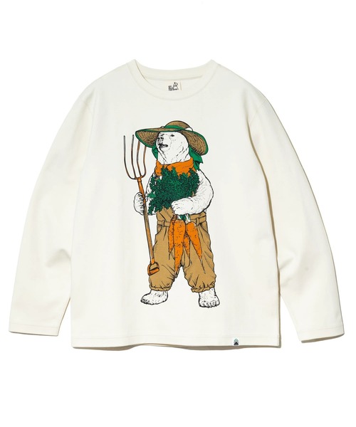 go slow caravan（ゴースローキャラバン）の「PIECLEX モックロディ ファーマークマ ロングスリーブ（Tシャツ/カットソー・メンズ・ナチュラル/ネイビー/マスタード・LARGE/MEDIUM/X-LARGE）」の13枚目の写真