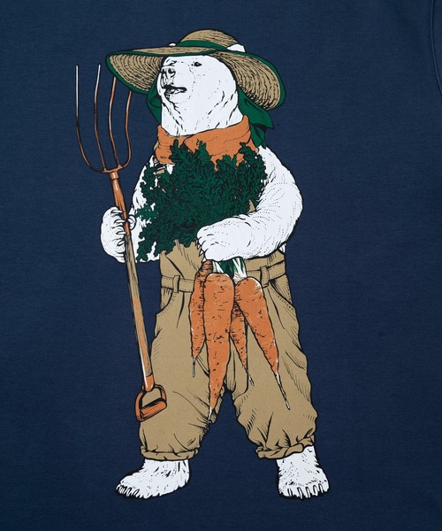 go slow caravan（ゴースローキャラバン）の「PIECLEX モックロディ ファーマークマ ロングスリーブ（Tシャツ/カットソー・メンズ・ナチュラル/ネイビー/マスタード・LARGE/MEDIUM/X-LARGE）」の17枚目の写真