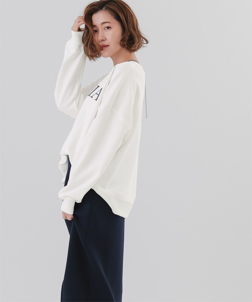 UR'S（ユアーズ）の「ロゴBIGスウェット（スウェット・レディース・ホワイト/ネイビー/グレー・S/M/L）」の19枚目の写真