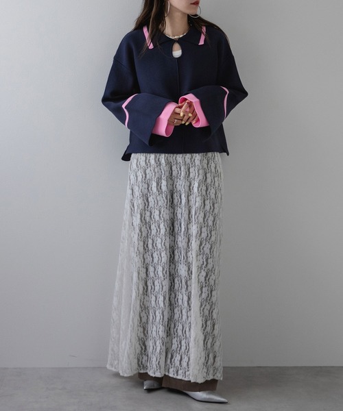 bohmal(ボマール)の「ダンボールヘンリーネックプルオーバーニット(ニット/セーター・レディース・ブラウン/ネイビー/グレー・FREE)」の21枚目の写真