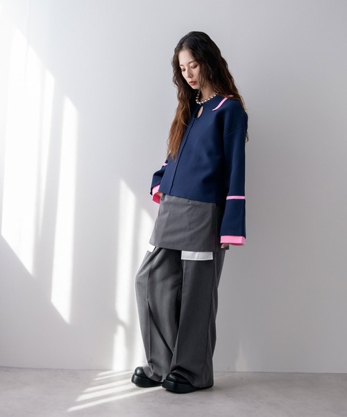 bohmal(ボマール)の「ダンボールヘンリーネックプルオーバーニット(ニット/セーター・レディース・ブラウン/ネイビー/グレー・FREE)」の7枚目の写真
