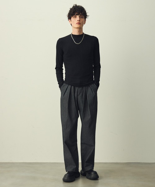 Shoowtime(ショウタイム)の「High-neck fitted top / ハイネックフィットカットソー(Tシャツ/カットソー・メンズ・グレー/ブラック・X-LARGE/LARGE/MEDIUM)」の20枚目の写真