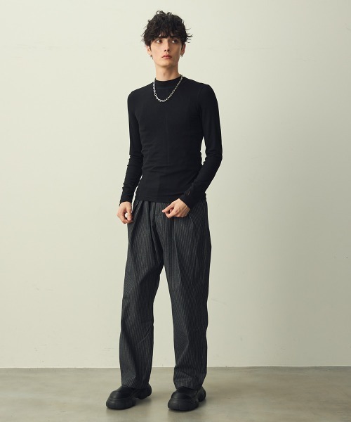 Shoowtime(ショウタイム)の「High-neck fitted top / ハイネックフィットカットソー(Tシャツ/カットソー・メンズ・グレー/ブラック・X-LARGE/LARGE/MEDIUM)」の12枚目の写真
