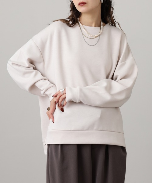 OMNES（オムネス）の「ソフトダンボールニットプルオーバー（ニット/セーター・レディース・グレー/チャコール/モカ/アイボリー・M）」の2枚目の写真