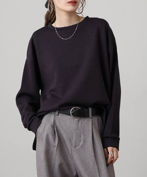 OMNES（オムネス）の「ソフトダンボールニットプルオーバー（ニット/セーター・レディース・グレー/チャコール/モカ/アイボリー・M）」の9枚目の写真