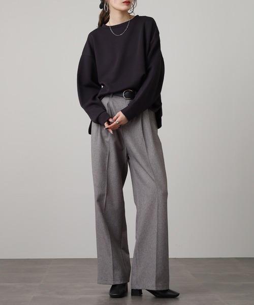 OMNES（オムネス）の「ソフトダンボールニットプルオーバー（ニット/セーター・レディース・グレー/チャコール/モカ/アイボリー・M）」の12枚目の写真