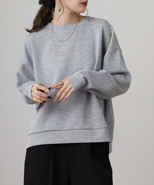 OMNES（オムネス）の「ソフトダンボールニットプルオーバー（ニット/セーター・レディース・グレー/チャコール/モカ/アイボリー・M）」の7枚目の写真