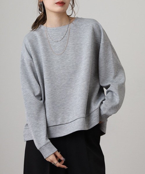 OMNES（オムネス）の「ソフトダンボールニットプルオーバー（ニット/セーター・レディース・グレー/チャコール/モカ/アイボリー・M）」の6枚目の写真