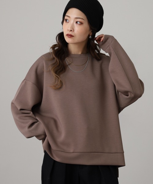 OMNES（オムネス）の「ソフトダンボールニットプルオーバー（ニット/セーター・レディース・グレー/チャコール/モカ/アイボリー・M）」の17枚目の写真