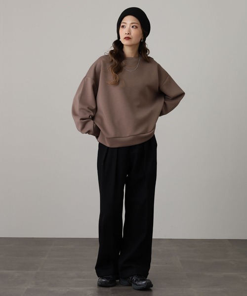 OMNES（オムネス）の「ソフトダンボールニットプルオーバー（ニット/セーター・レディース・グレー/チャコール/モカ/アイボリー・M）」の20枚目の写真