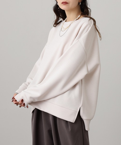 OMNES（オムネス）の「ソフトダンボールニットプルオーバー（ニット/セーター・レディース・グレー/チャコール/モカ/アイボリー・M）」の13枚目の写真