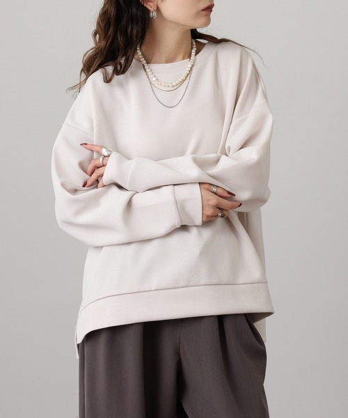 OMNES（オムネス）の「ソフトダンボールニットプルオーバー（ニット/セーター・レディース・グレー/チャコール/モカ/アイボリー・M）」の14枚目の写真