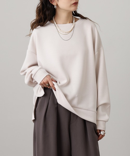 OMNES（オムネス）の「ソフトダンボールニットプルオーバー（ニット/セーター・レディース・グレー/チャコール/モカ/アイボリー・M）」の15枚目の写真