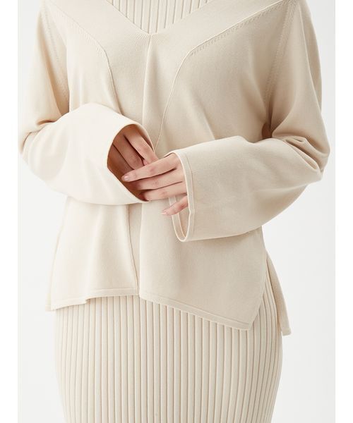 Mila Owen（ミラオーウェン）の「両得レイヤードニットワンピ（ワンピース・レディース・アイボリー/ブラック/ライトブルー・0/1）」の20枚目の写真