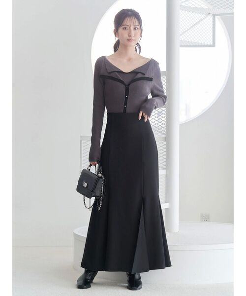 MERCURYDUO（マーキュリーデュオ）の「ダブルカラーフェイクレイヤードリブニット（ニット/セーター・レディース・ライトブルー/ダークブラウン/グレー・FREE）」の10枚目の写真