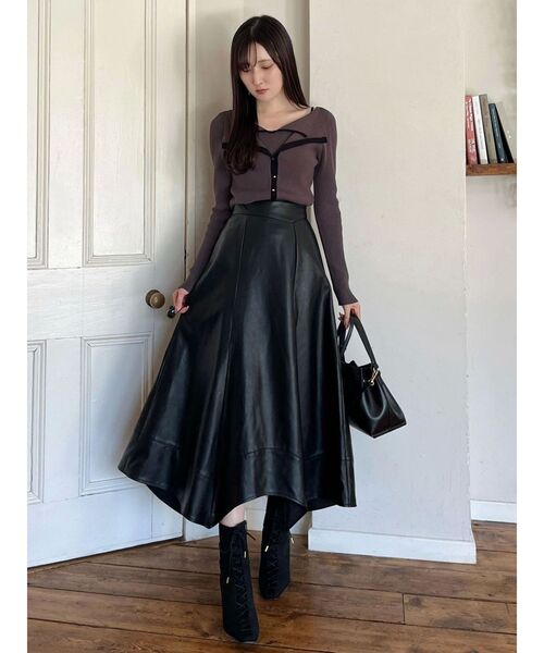 MERCURYDUO（マーキュリーデュオ）の「ダブルカラーフェイクレイヤードリブニット（ニット/セーター・レディース・ライトブルー/ダークブラウン/グレー・FREE）」の15枚目の写真