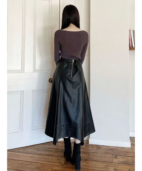 MERCURYDUO（マーキュリーデュオ）の「ダブルカラーフェイクレイヤードリブニット（ニット/セーター・レディース・ライトブルー/ダークブラウン/グレー・FREE）」の17枚目の写真