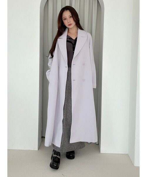 MERCURYDUO（マーキュリーデュオ）の「ダブルカラーフェイクレイヤードリブニット（ニット/セーター・レディース・ライトブルー/ダークブラウン/グレー・FREE）」の21枚目の写真