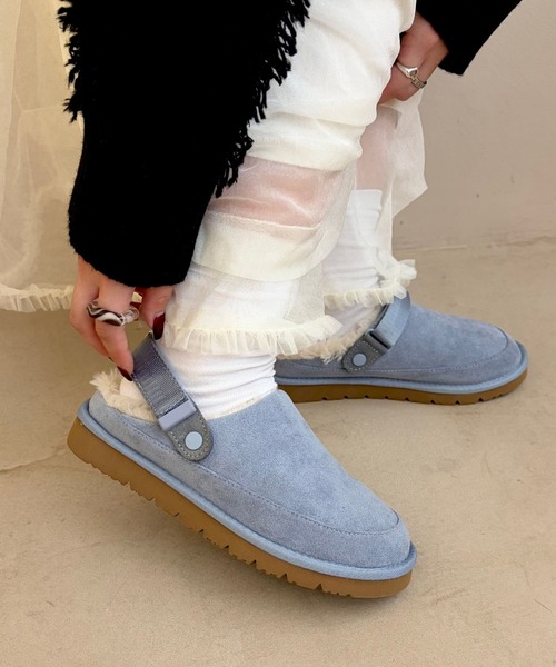 セール】＼ 厚底 スリッポン ／ ほかほか ムートン ベルト サンダル