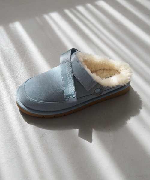 ORiental TRaffic（オリエンタルトラフィック）の「＼ 厚底 スリッポン ／ ほかほか ムートン ベルト サンダル /55302　軽量（スリッポン・レディース・ブルー/ブラック/キャメル・S/M/L/LL）」の15枚目の写真