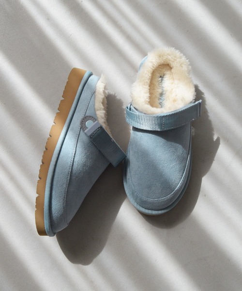 ORiental TRaffic（オリエンタルトラフィック）の「＼ 厚底 スリッポン ／ ほかほか ムートン ベルト サンダル /55302　軽量（スリッポン・レディース・ブルー/ブラック/キャメル・S/M/L/LL）」の13枚目の写真