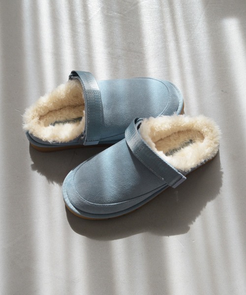 ORiental TRaffic（オリエンタルトラフィック）の「＼ 厚底 スリッポン ／ ほかほか ムートン ベルト サンダル /55302　軽量（スリッポン・レディース・ブルー/ブラック/キャメル・S/M/L/LL）」の16枚目の写真