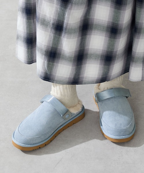 ORiental TRaffic（オリエンタルトラフィック）の「＼ 厚底 スリッポン ／ ほかほか ムートン ベルト サンダル /55302　軽量（スリッポン・レディース・ブルー/ブラック/キャメル・S/M/L/LL）」の17枚目の写真