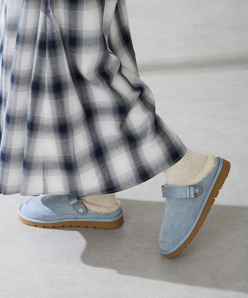 ORiental TRaffic（オリエンタルトラフィック）の「＼ 厚底 スリッポン ／ ほかほか ムートン ベルト サンダル /55302　軽量（スリッポン・レディース・ブルー/ブラック/キャメル・S/M/L/LL）」の19枚目の写真