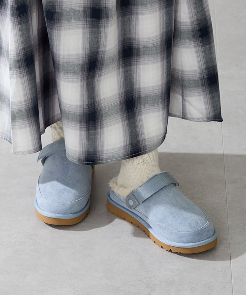 ORiental TRaffic（オリエンタルトラフィック）の「＼ 厚底 スリッポン ／ ほかほか ムートン ベルト サンダル /55302　軽量（スリッポン・レディース・ブルー/ブラック/キャメル・S/M/L/LL）」の20枚目の写真