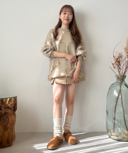 厚底 スリッポン ／ ほかほか ムートン ベルト サンダル /55302 軽量