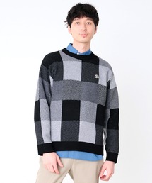 ジャガードチェック ニットプルオーバー