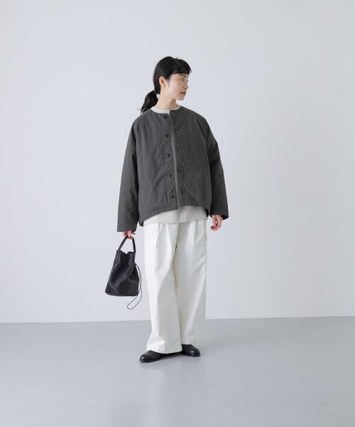 かぐれ ノーカラージャケットQuilted short coat 中綿 コート かぐれ ノーカラージャケットQuilted short coat 中綿 コート ユニ