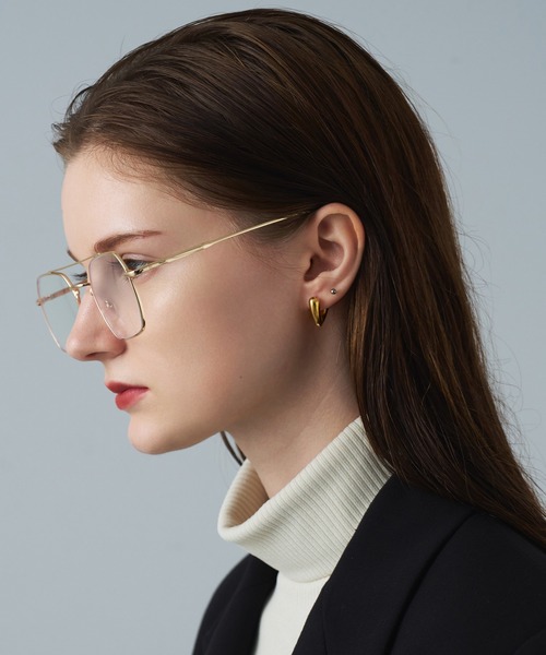 NUEF （ヌエフ）の「スクエア型｜クリアレンズ｜トレンド｜紫外線対策｜UVカット｜眼鏡｜NUEF｜ダブルブリッジクラシック（メガネ・レディース・ゴールド/シルバー・FREE）」の4枚目の写真