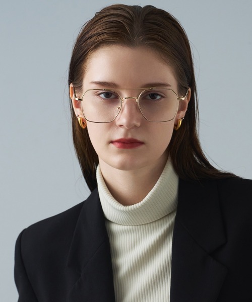 NUEF （ヌエフ）の「スクエア型｜クリアレンズ｜トレンド｜紫外線対策｜UVカット｜眼鏡｜NUEF｜ダブルブリッジクラシック（メガネ・レディース・ゴールド/シルバー・FREE）」の13枚目の写真