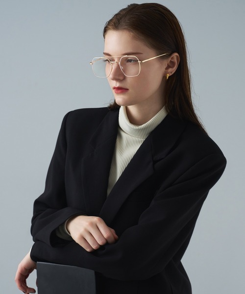 NUEF （ヌエフ）の「スクエア型｜クリアレンズ｜トレンド｜紫外線対策｜UVカット｜眼鏡｜NUEF｜ダブルブリッジクラシック（メガネ・レディース・ゴールド/シルバー・FREE）」の15枚目の写真