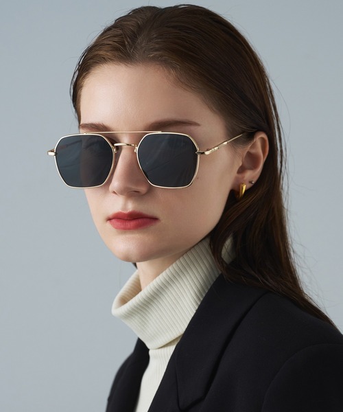 NUEF （ヌエフ）の「スクエア型｜クリアレンズ｜トレンド｜紫外線対策｜UVカット｜眼鏡｜NUEF｜ダブルブリッジクラシック（メガネ・レディース・ゴールド/シルバー・FREE）」の18枚目の写真