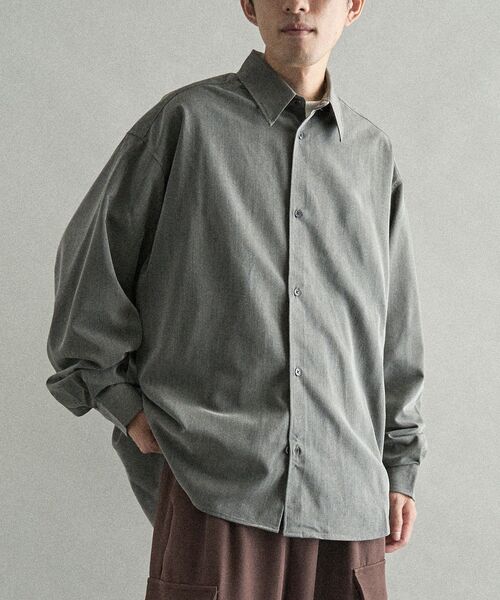 CRAFT STANDARD BOUTIQUE（クラフトスタンダードブティック）の「TRウールライクシャツ（シャツ/ブラウス・メンズ・その他9/ブラウン/ブラック/ストライプ・S/L/M）」の5枚目の写真