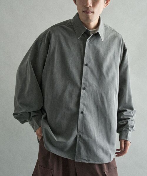 CRAFT STANDARD BOUTIQUE（クラフトスタンダードブティック）の「TRウールライクシャツ（シャツ/ブラウス・メンズ・その他9/ブラウン/ブラック/ストライプ・S/L/M）」の6枚目の写真