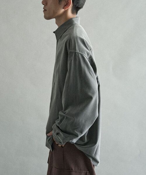 CRAFT STANDARD BOUTIQUE（クラフトスタンダードブティック）の「TRウールライクシャツ（シャツ/ブラウス・メンズ・その他9/ブラウン/ブラック/ストライプ・S/L/M）」の7枚目の写真