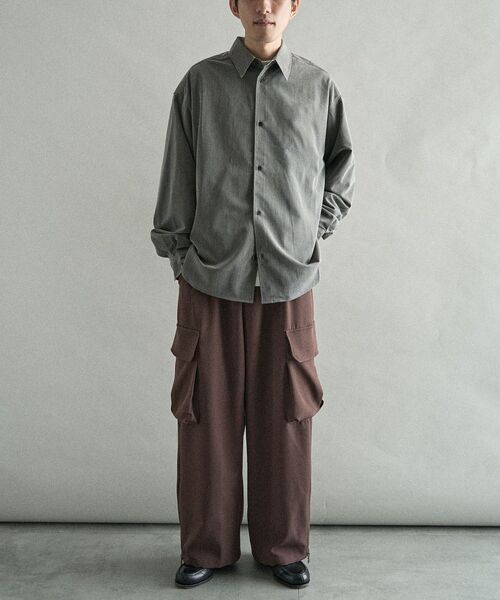CRAFT STANDARD BOUTIQUE（クラフトスタンダードブティック）の「TRウールライクシャツ（シャツ/ブラウス・メンズ・その他9/ブラウン/ブラック/ストライプ・S/L/M）」の9枚目の写真