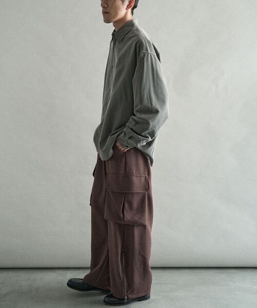 CRAFT STANDARD BOUTIQUE（クラフトスタンダードブティック）の「TRウールライクシャツ（シャツ/ブラウス・メンズ・その他9/ブラウン/ブラック/ストライプ・S/L/M）」の10枚目の写真