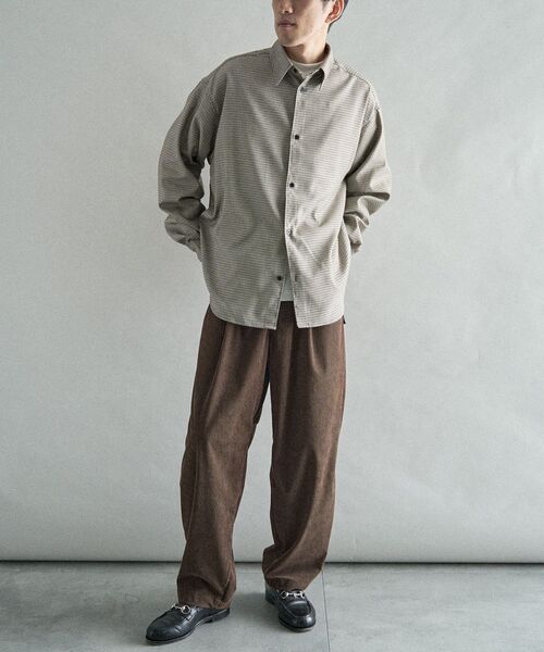 CRAFT STANDARD BOUTIQUE（クラフトスタンダードブティック）の「TRウールライクシャツ（シャツ/ブラウス・メンズ・その他9/ブラウン/ブラック/ストライプ・S/L/M）」の15枚目の写真