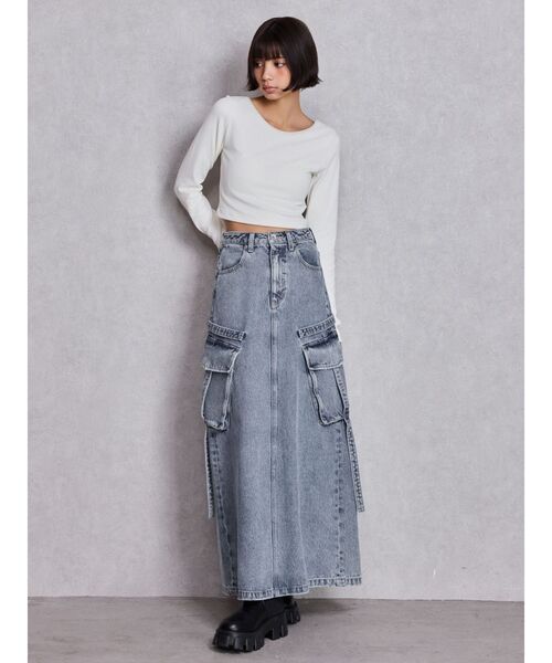 GYDA（ジェイダ）の「2WAYレースアップラメテレコトップス（Tシャツ/カットソー・レディース・ブラック/オフホワイト・FREE）」の9枚目の写真