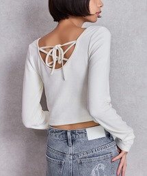 GYDA | 2WAYレースアップラメテレコトップス(Tシャツ/カットソー)