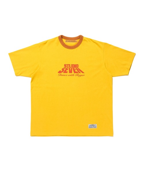 STUDIO SEVEN（スタジオ セブン）の「Block Logo Ringer T-shirt（Tシャツ/カットソー・メンズ・チャコールグレー/イエロー/ホワイト・MEDIUM/LARGE/X-LARGE）」の3枚目の写真