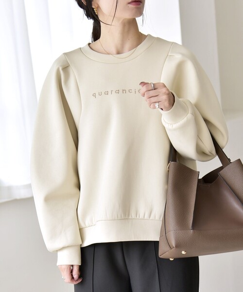 セール】quaranciel:〈洗濯機可能〉スタッズ ロゴ ダンボール