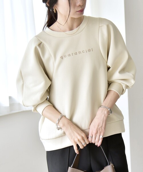 セール】quaranciel:〈洗濯機可能〉スタッズ ロゴ ダンボール