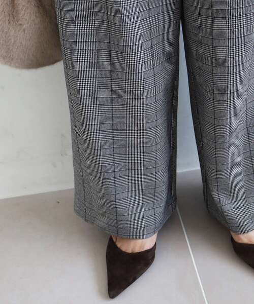 セール】グレンチェックイージーワイドパンツ（その他パンツ）｜le