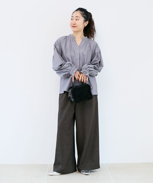 le.coeur blanc(ルクールブラン)の「グレンチェックイージーワイドパンツ(その他パンツ・レディース・ブラウン系その他2/ブラック系その他・38)」の21枚目の写真